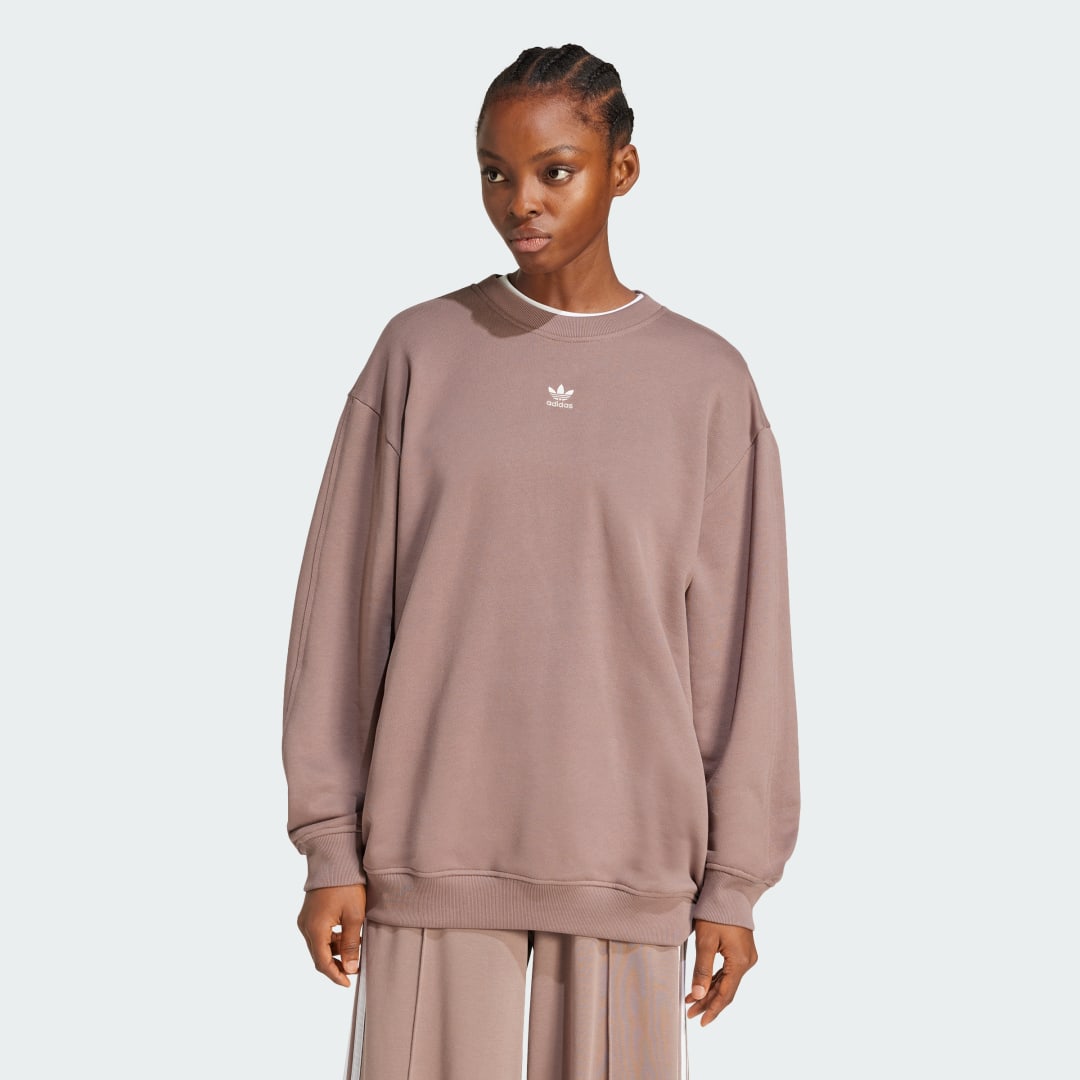 Суитчър adidas Performance Essentials Oversized French Terry Sweatshirt Лилаво | JD1982, 0