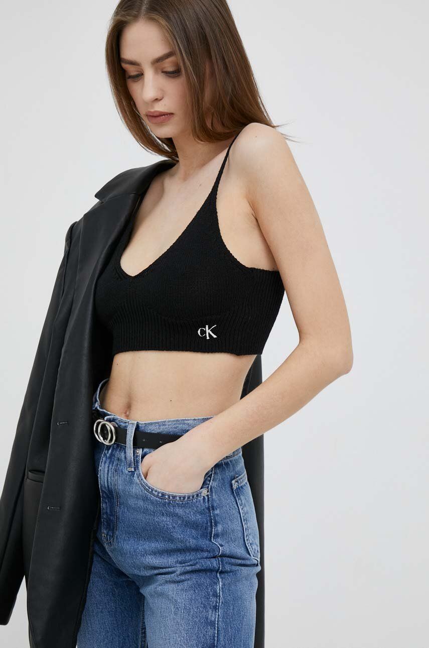 Съкратен топ CALVIN KLEIN Crop Top Черно | J20J221345, 0