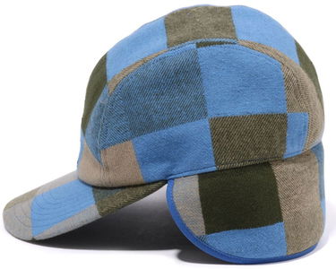 Шапка с козирка BAPE BAPE Block Check Earflap Cap Синьо | 001CPI801001M, 2