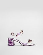 Dolce & Gabbana Patent Leather Sandals With Jeweled Embellishments