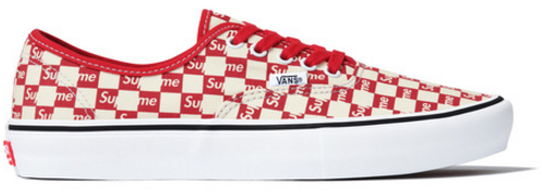 Кецове и обувки Vans Authentic Supreme Red Checker Logo Червено | VN000Q0DJLY, 0