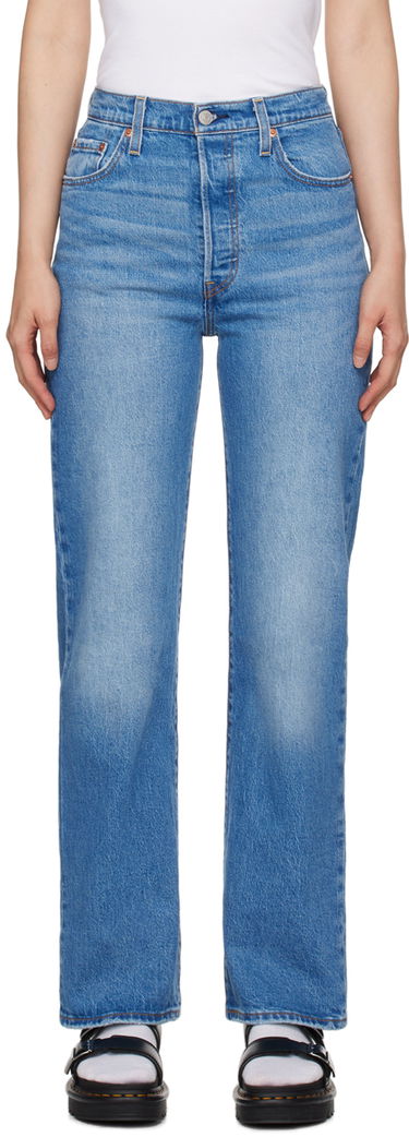 Панталони и дънки Levi's Blue Ribcage Full Length Jeans Синьо | 79078-0008, 0