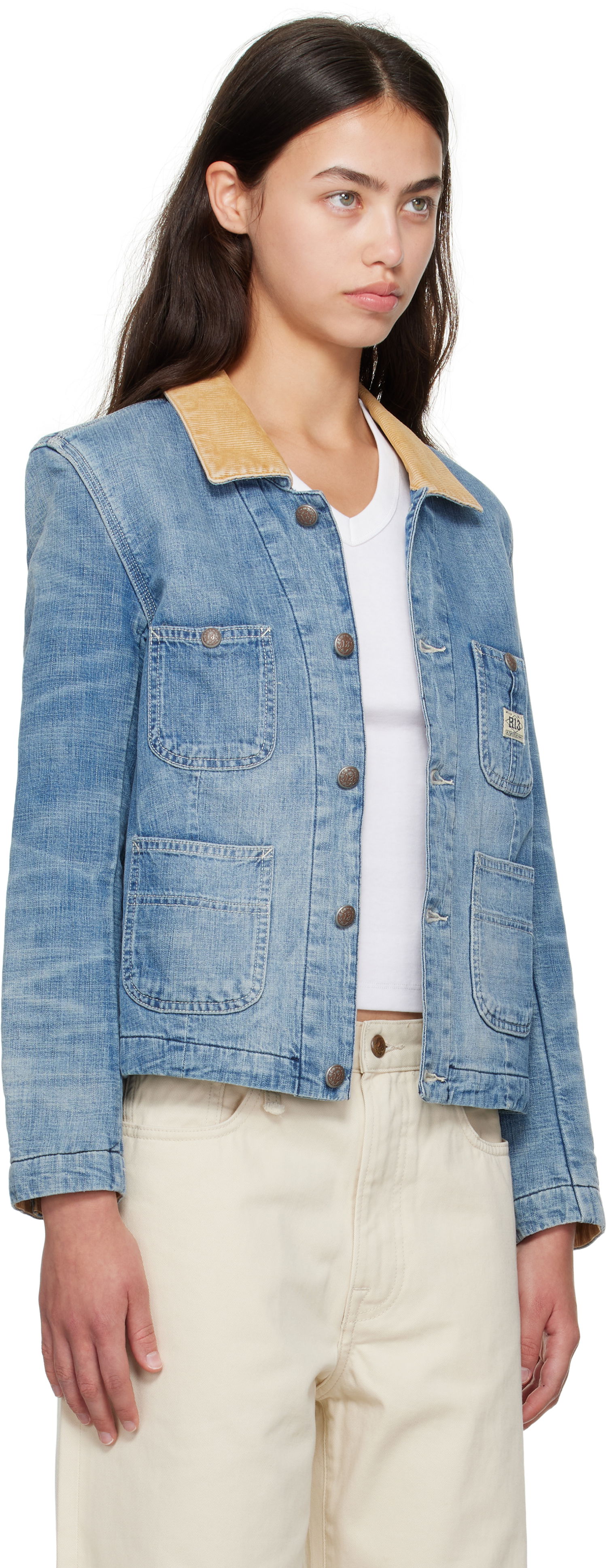 Яке R13 Cropped Denim Chore Jacket Синьо | R13WD183-D346A, 1