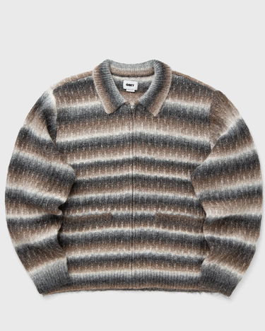 Пуловер OBEY Striped Zip-Up Cardigan Кафяво | 151010038-BKM, 0
