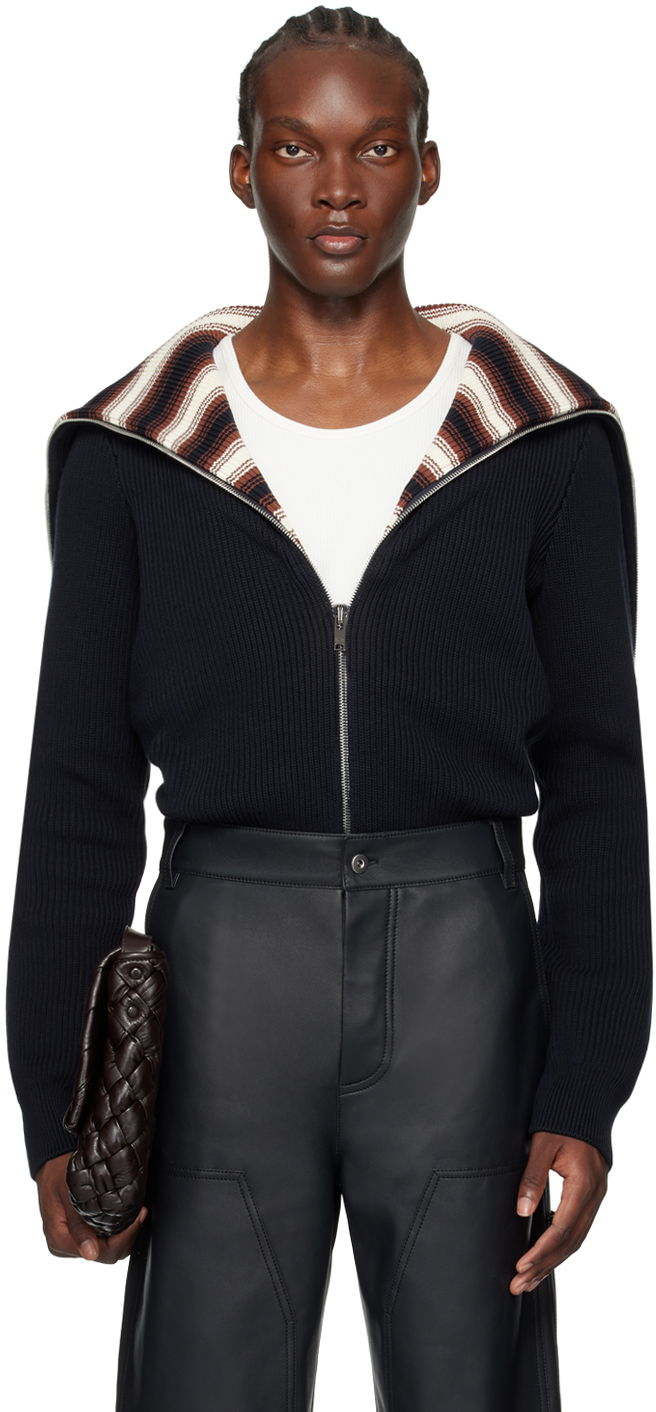 Пуловер Bottega Veneta Sailor Collar Cardigan Тъмно синьо | 795861-V4B20-4127, 0