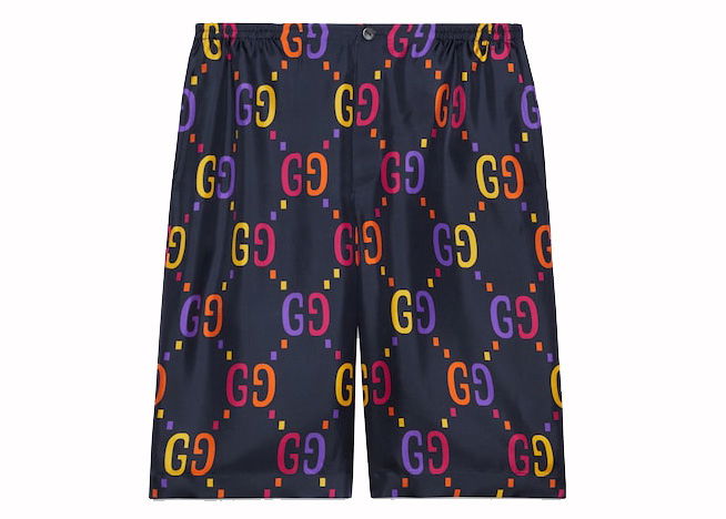 Къси панталони Gucci Jumbo GG Silk Shorts Dark Blue Multi Тъмно синьо | 672698ZAJOZ4681, 0