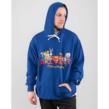 Суитчър New Era Superhero × Looney Tunes Line Up Oversized Hoody Royal Blue Тъмно синьо | 60414229, 0