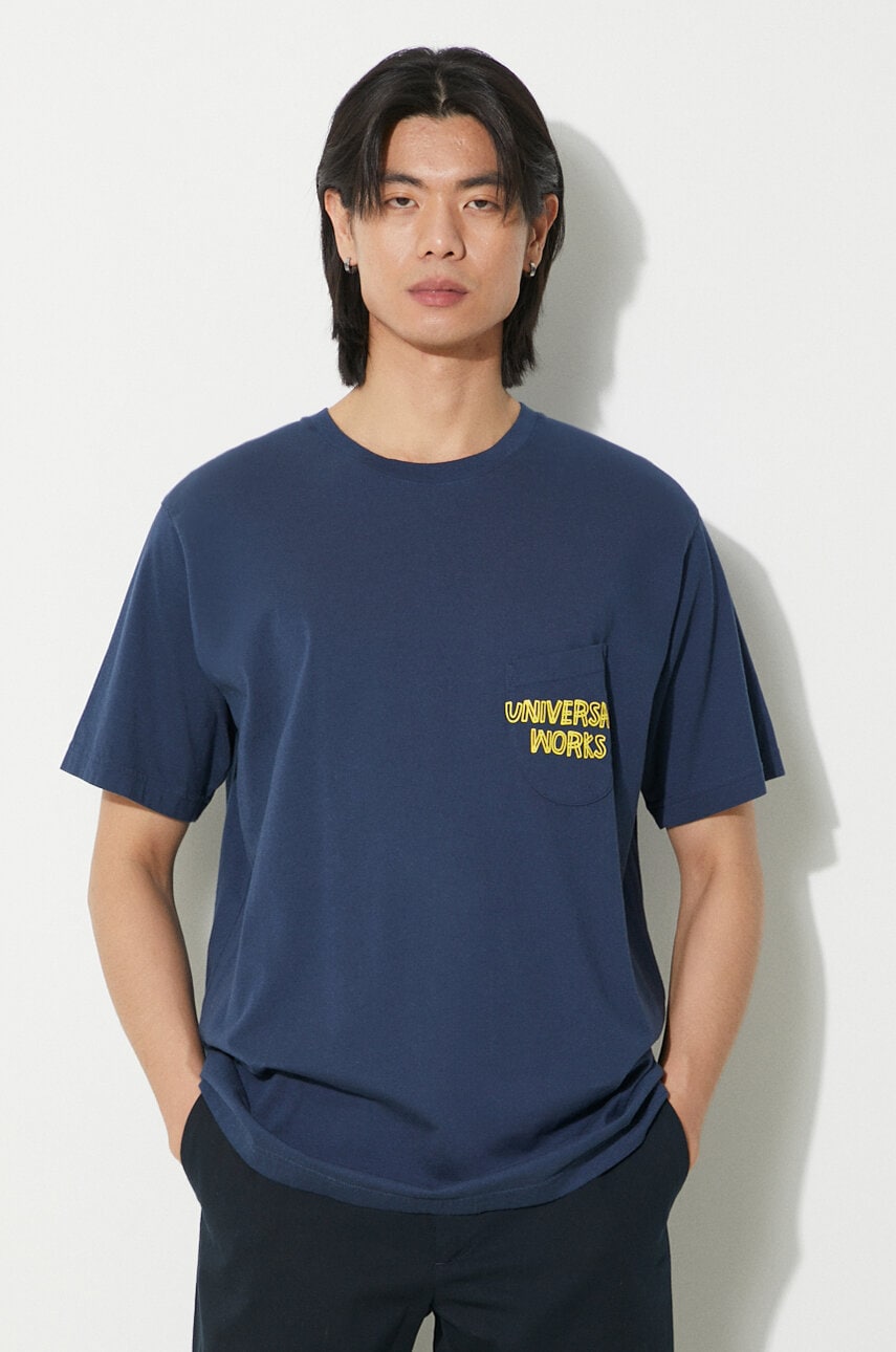 Тениска Universal Works Universal Works Print Pocket Tee Тъмно синьо | 30611.NAVY, 0