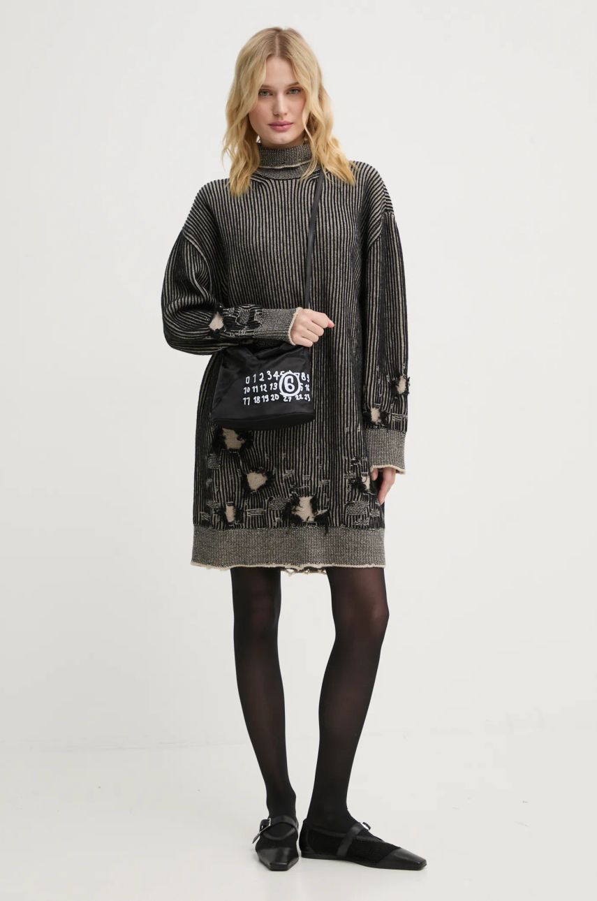 Пуловер Maison Margiela Oversize Mini Wool Dress Черно | S62DA0031.M13076, 1