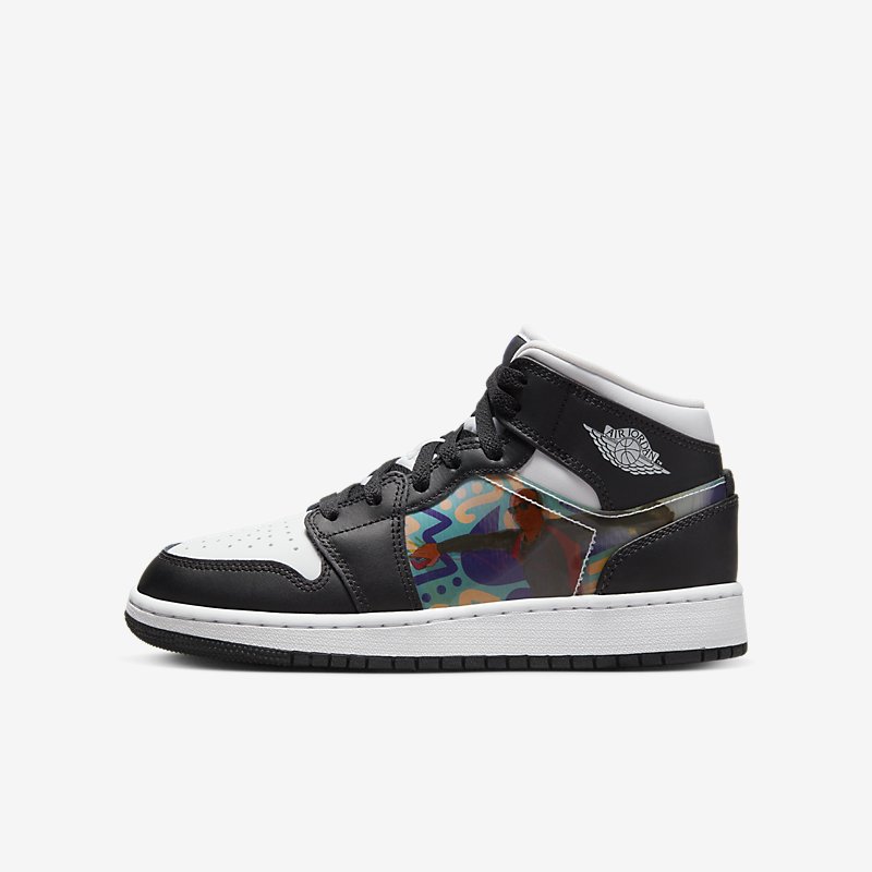 Кецове и обувки Jordan Air Jordan 1 Mid "Hologram" GS Черно | DR9495-001, 0