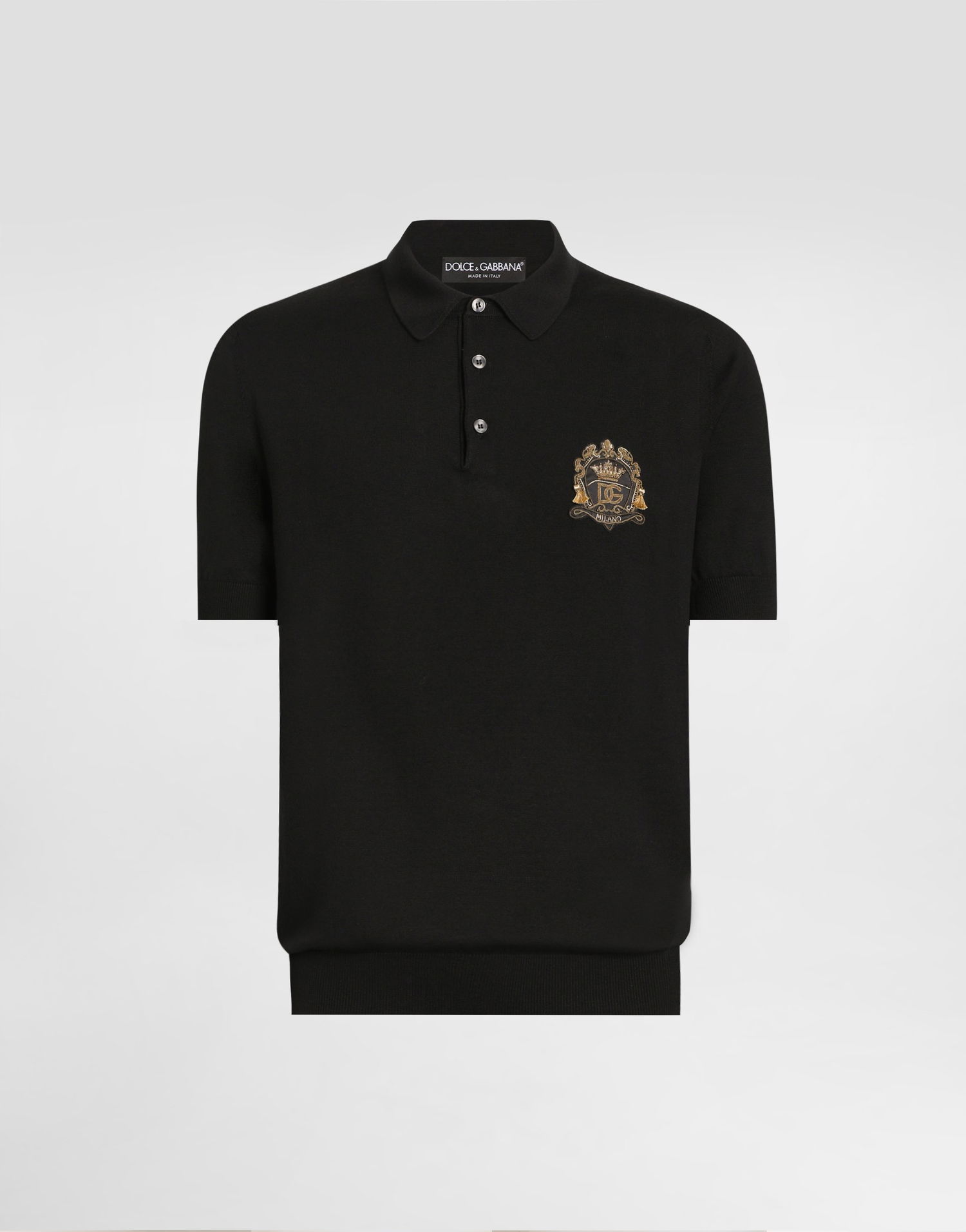 Поло тениска Dolce & Gabbana Virgin Wool Polo Shirt 46 Черно | GXZ02ZJDVG8N0000, 1