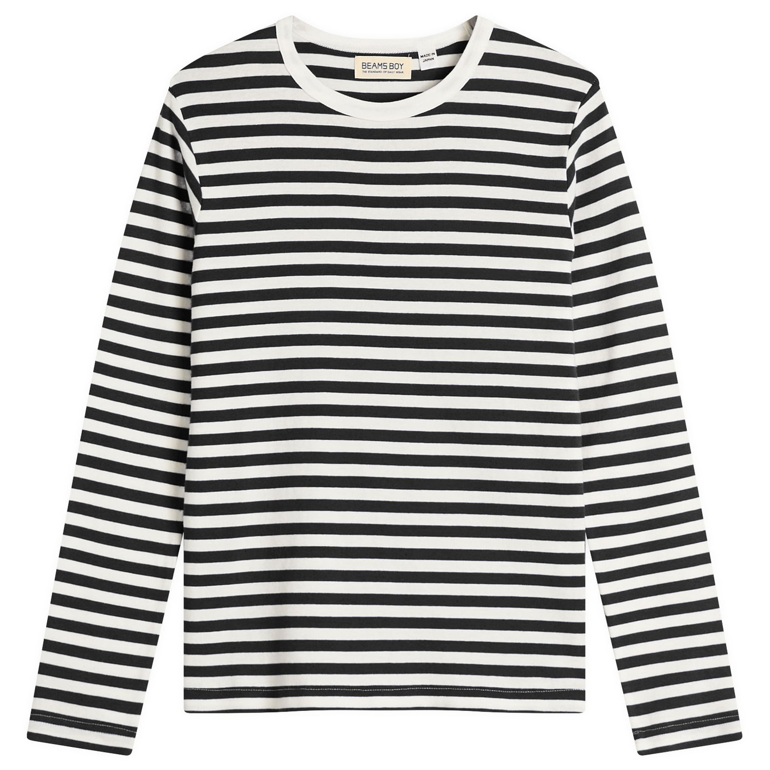 Тениска BEAMS Beams Boy Long Sleeve Stripe T-Shirt Черно | 13140060654-18, 0