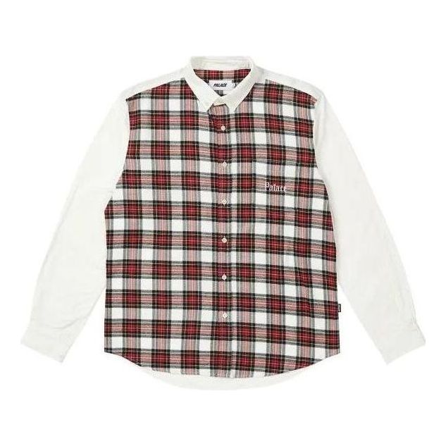 Риза Palace Check Panel Chambray Shirt Бяло | PLC23006