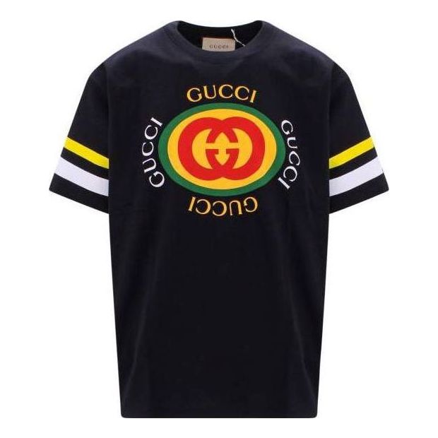 Тениска Gucci Logo Print Cotton T-Shirt Черно | 616036-XJFFU-1152