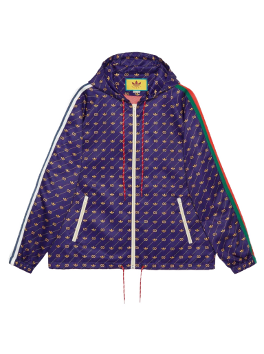 Яке Gucci adidas x Trefoil Print Jacket Лилаво | 691428 ZAJCZ 7281