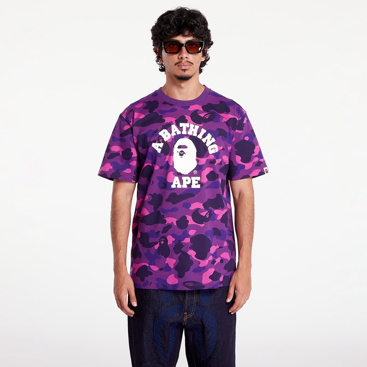 Тениска BAPE A BATHING APE Color Camo College Tee Purple Лилаво | 001CSK301002M PUR, 0