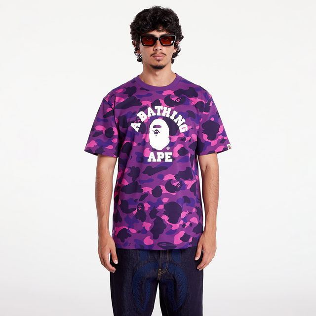 A BATHING APE Color Camo College Tee Purple