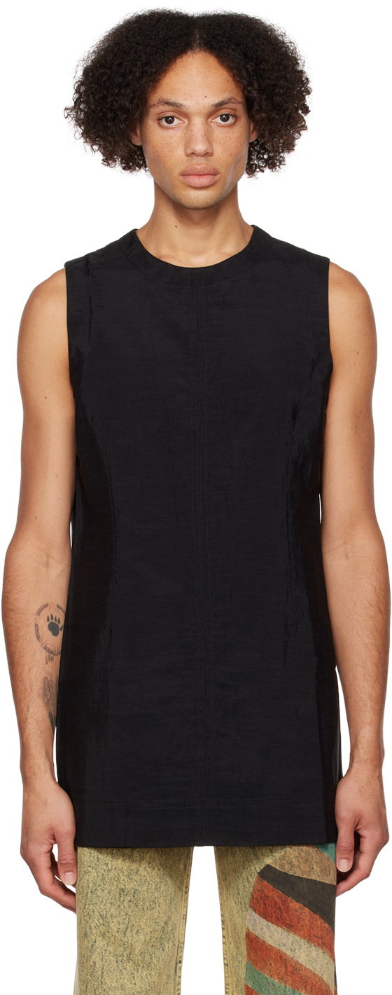 Потник Eckhaus Latta Sleeveless Crewneck Tank Top Черно | 5005-EL-AW22-SB SPORT BLACK, 0