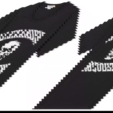 Тениска Alexander McQueen Varsity Skull Logo T-Shirt Черно | 759442QTAAW-0520, 0