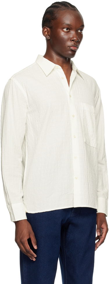 Риза Universal Works Universal Works Square Pocket Shirt Бяло | P3040, 1