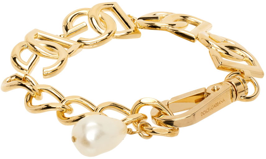 Гривна Dolce & Gabbana Gold Logo Bracelet Металик | WBN6P2 W1111, 1