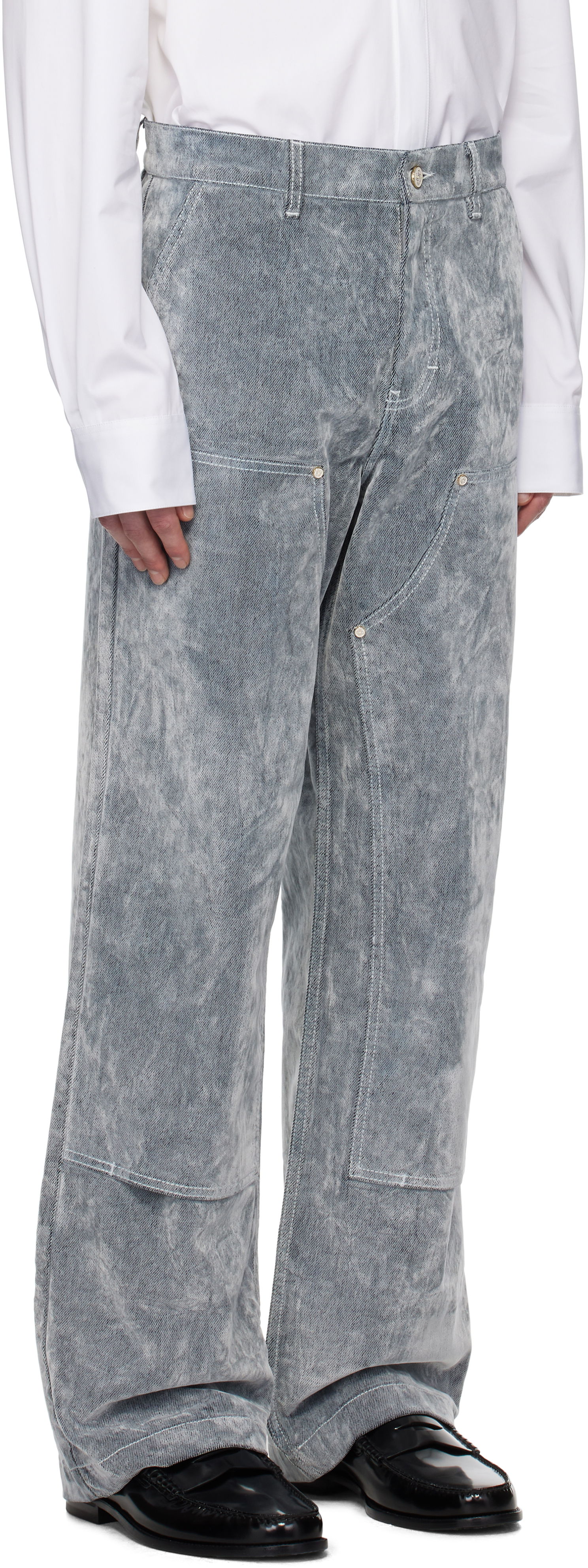 Дънки Casablanca Casablanca Peach Texture Wide Leg Jeans Сиво | MPS25-TR-301-01, 1