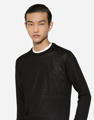 Пуловер Dolce & Gabbana Cashmere Round-neck Sweater With Embroidery Черно | GXX02ZJAWXRN0000, 3