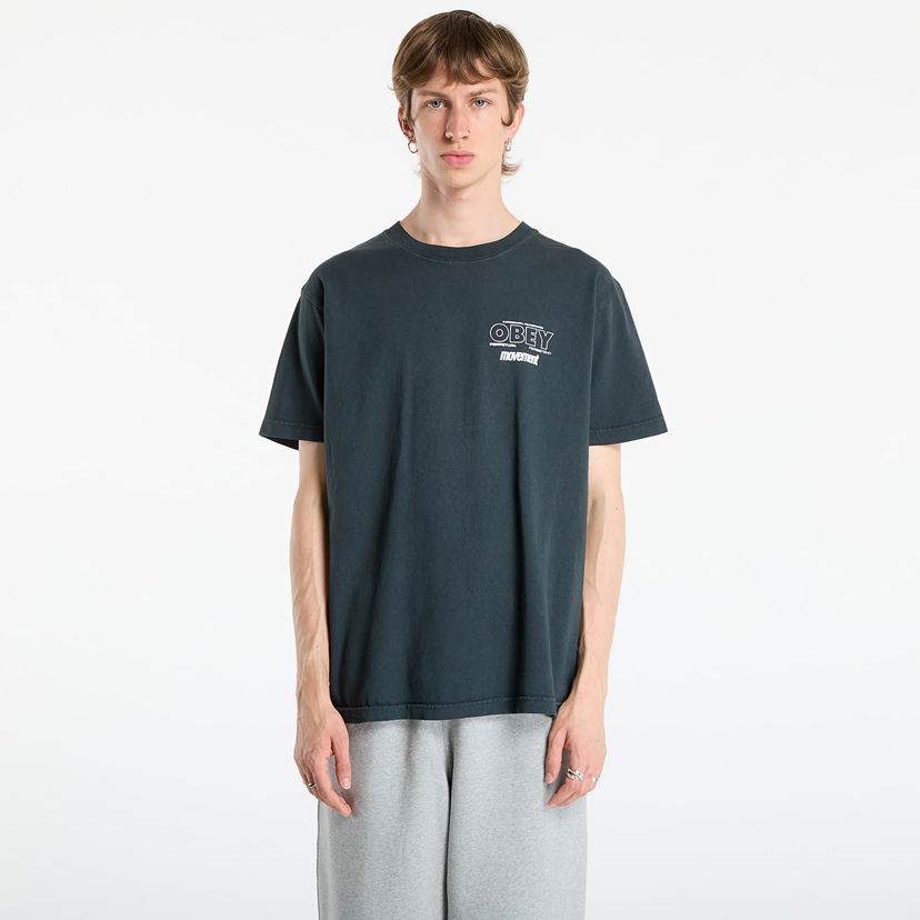 Тениска OBEY OBEY Persistent Movement T-Shirt Черно | 167924207-PTB