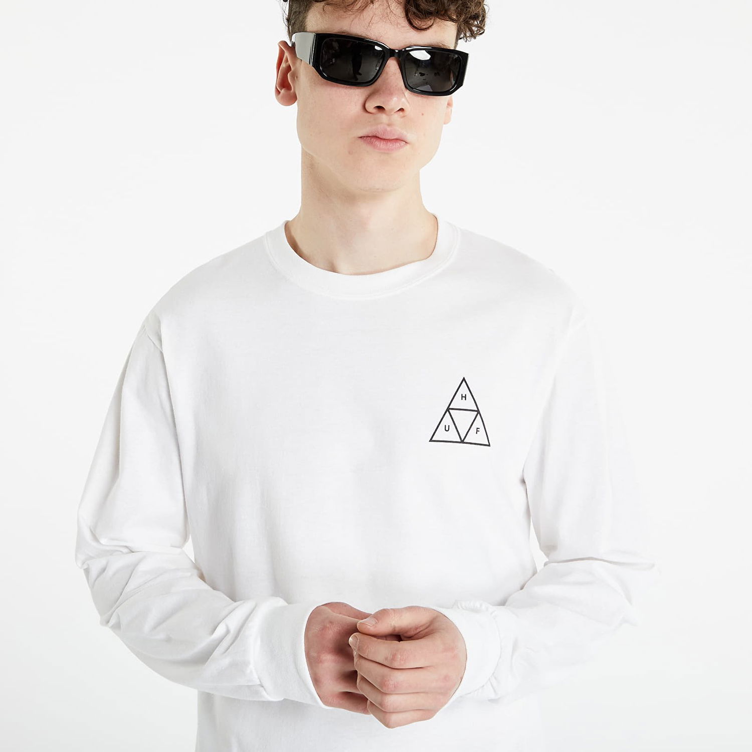 Тениска HUF Essentials Triple Triangle T-Shirt Бяло | TS01750 WHITE, 0