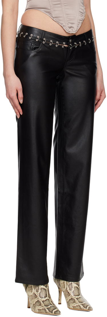 Панталони Miaou Miaou Marco Faux-Leather Pants Черно | 1033PUBLK, 1