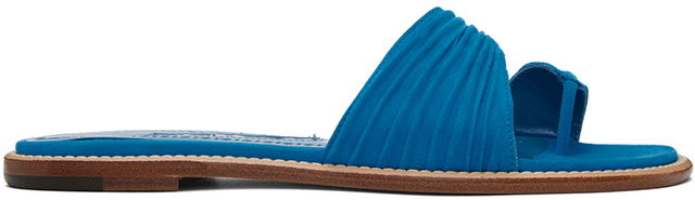 Manolo Blahnik Tibo Suede Toe-Ring Sandals