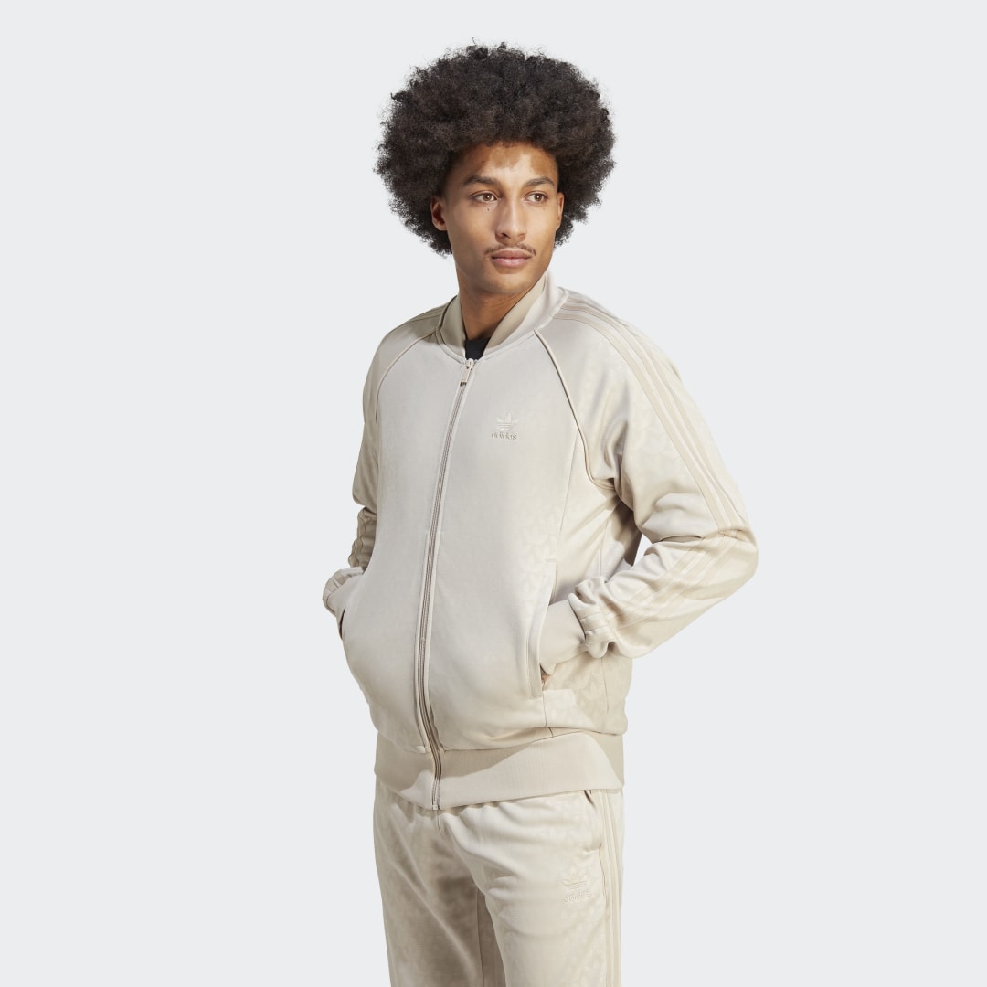 Яке adidas Originals Graphics Monogram SST Track Top Бежово | IJ5688, 1
