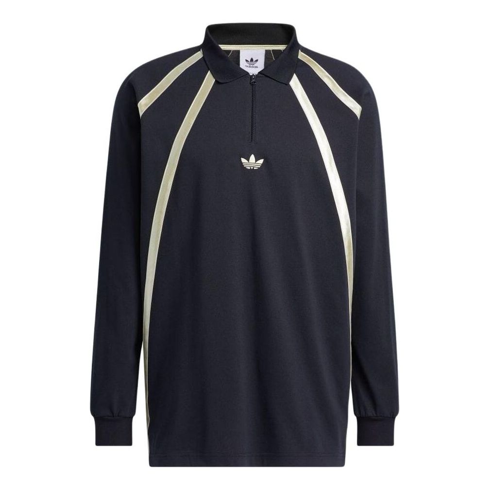 Поло тениска adidas Originals Rugby Long Sleeve Polo Shirt Синьо | IR6377, 0