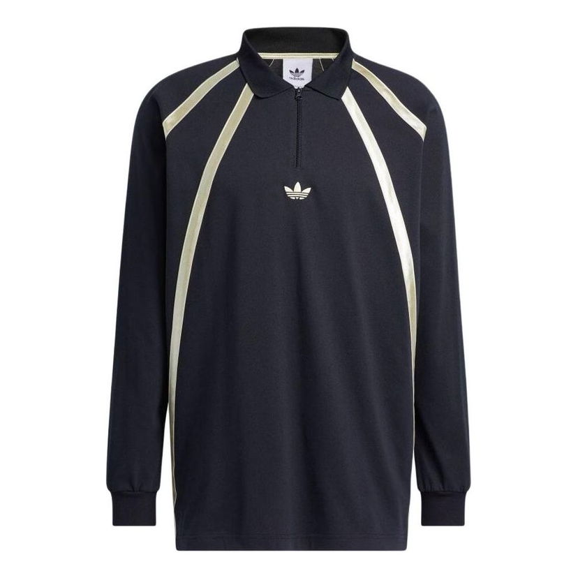 Поло тениска adidas Originals Rugby Long Sleeve Polo Shirt Синьо | IR6377