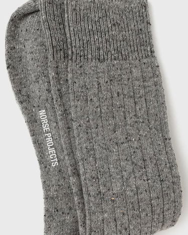 Чорапи NORSE PROJECTS Bjarki Neps Wool Rib Sock Сиво | N82-0008-1500, 2
