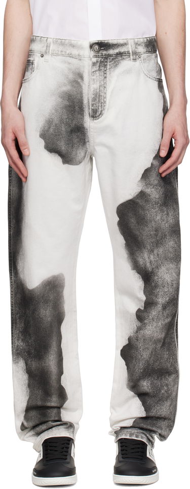 Дънки Balmain Balmain Regular Fit Moon Print Jeans Бяло | EH0MI043DE39, 0