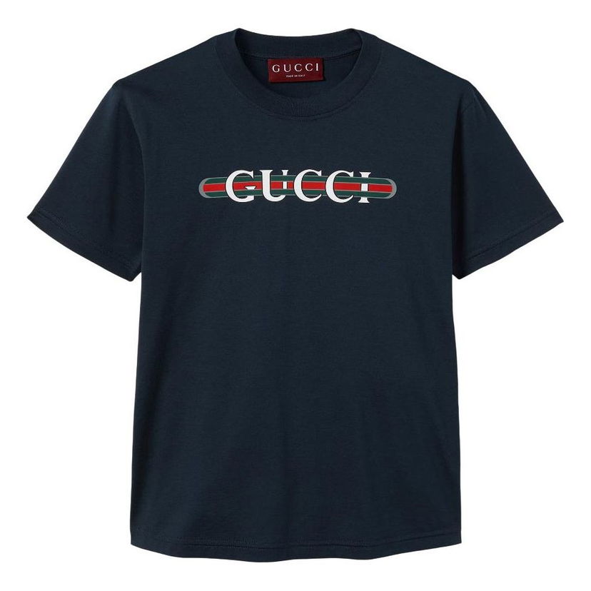 Тениска Gucci Gucci SS25 Printed T-Shirt Тъмно синьо | 787299-XJGNW-4735