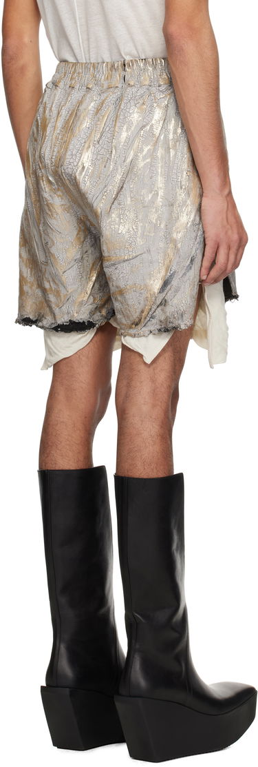 Къси панталони Rick Owens Rick Owens Hollywood Boxers Cracked Metallic Drawstring Shorts Металик | RR01E5306 SGMC, 2