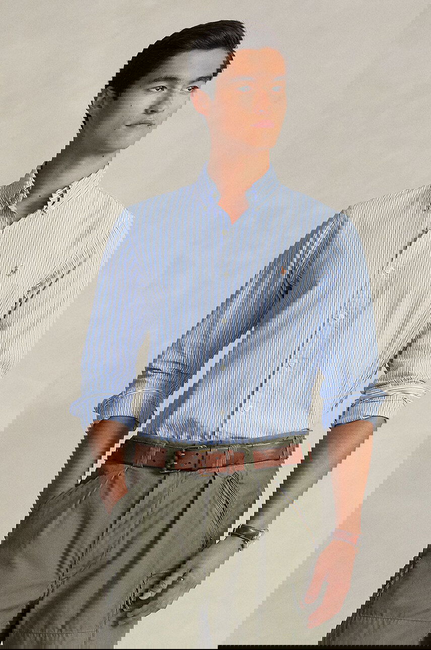Риза Polo by Ralph Lauren Regular Fit Striped Cotton Button-Down Shirt Синьо | 710928918, 0