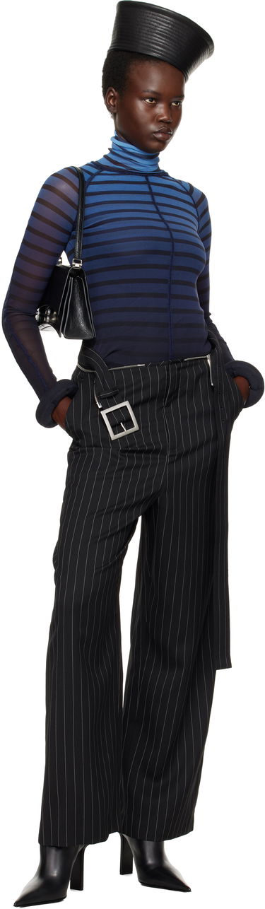 Панталони Jean Paul Gaultier Jean Paul Gaultier Pinstripe Belted Suit Trousers Черно | 25/33-F-PA178-C074-0001, 4