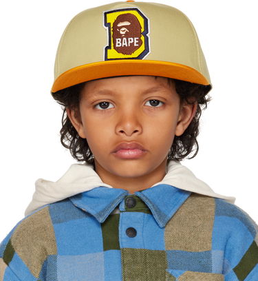Шапка с козирка BAPE BAPE Kids Patched Cap Бежово | 001CPJ303001K, 0