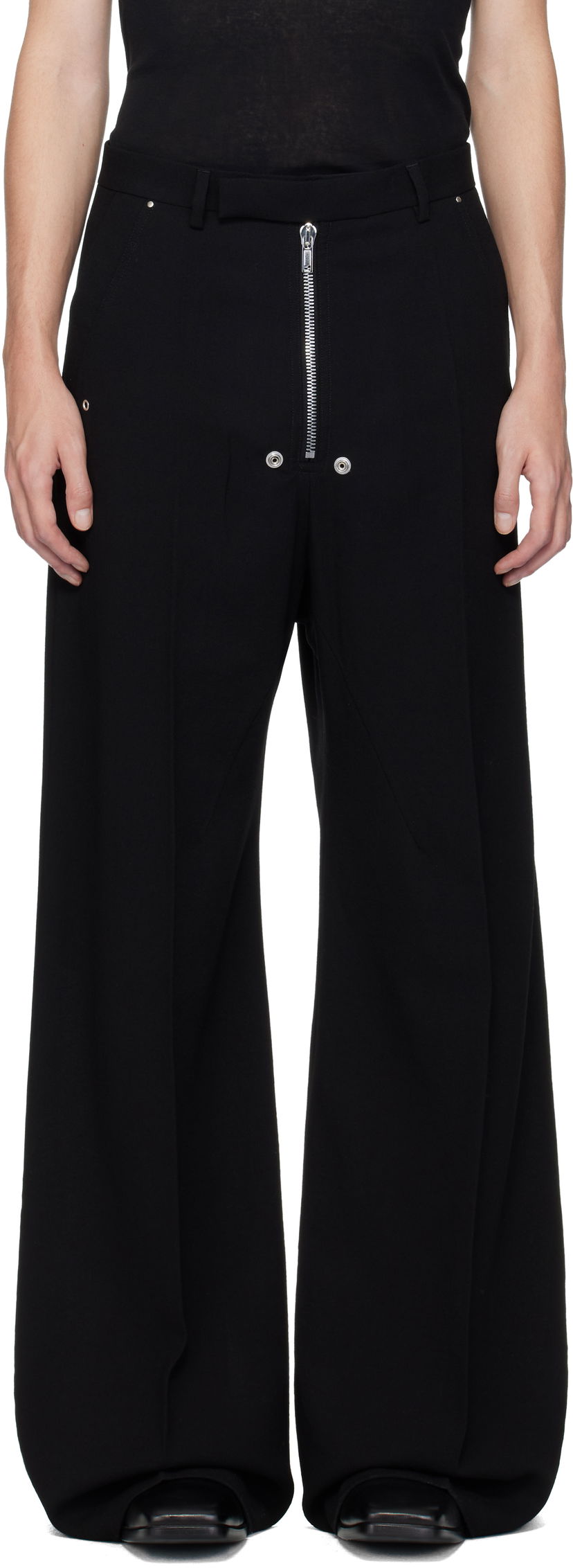 Панталони Rick Owens Concordians Tailored Wide Belas Trousers Черно | RU02E1354 WA