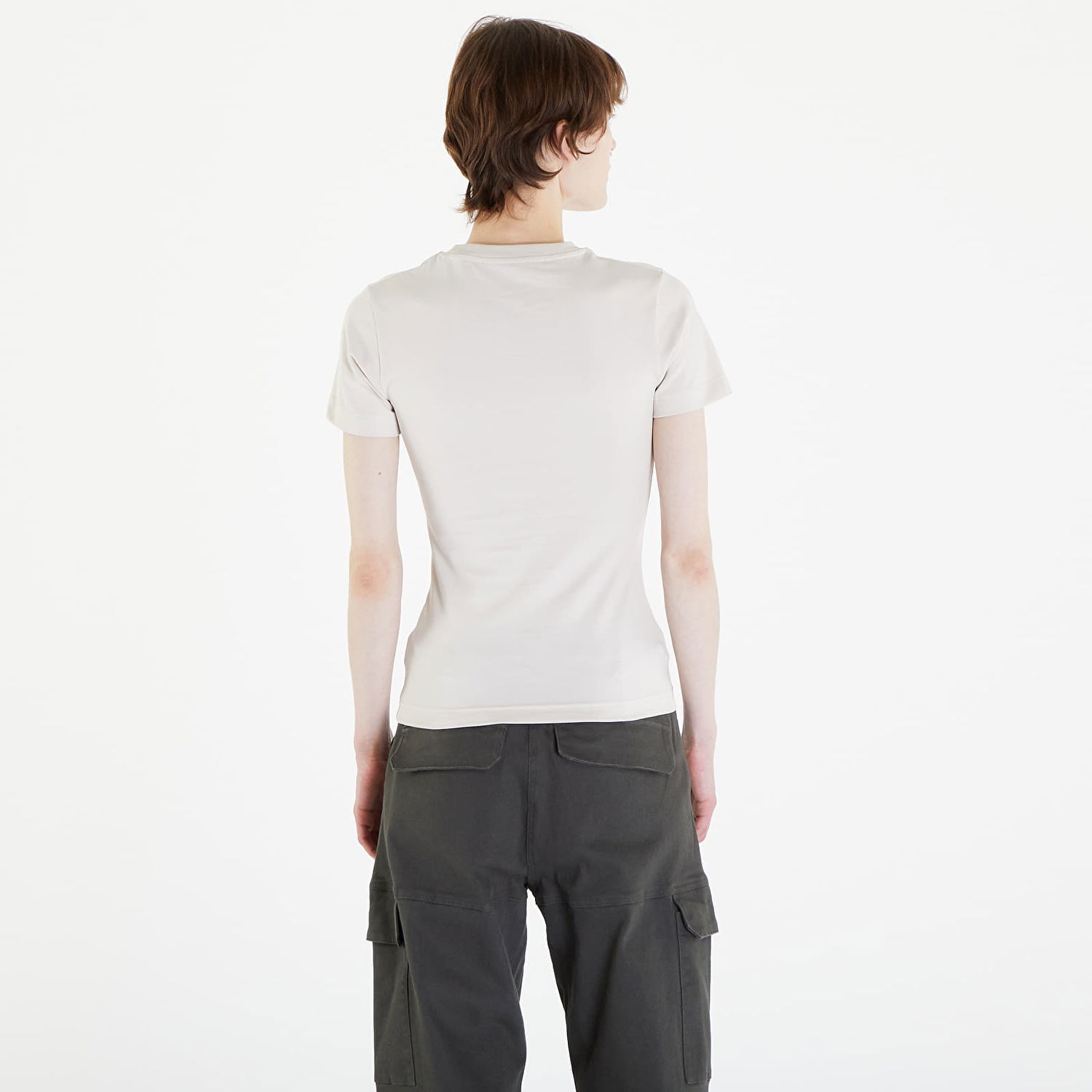 Тениска DAILY PAPER Logotype Fitted Short Sleeve T-Shirt Бежово | 2412023, 1