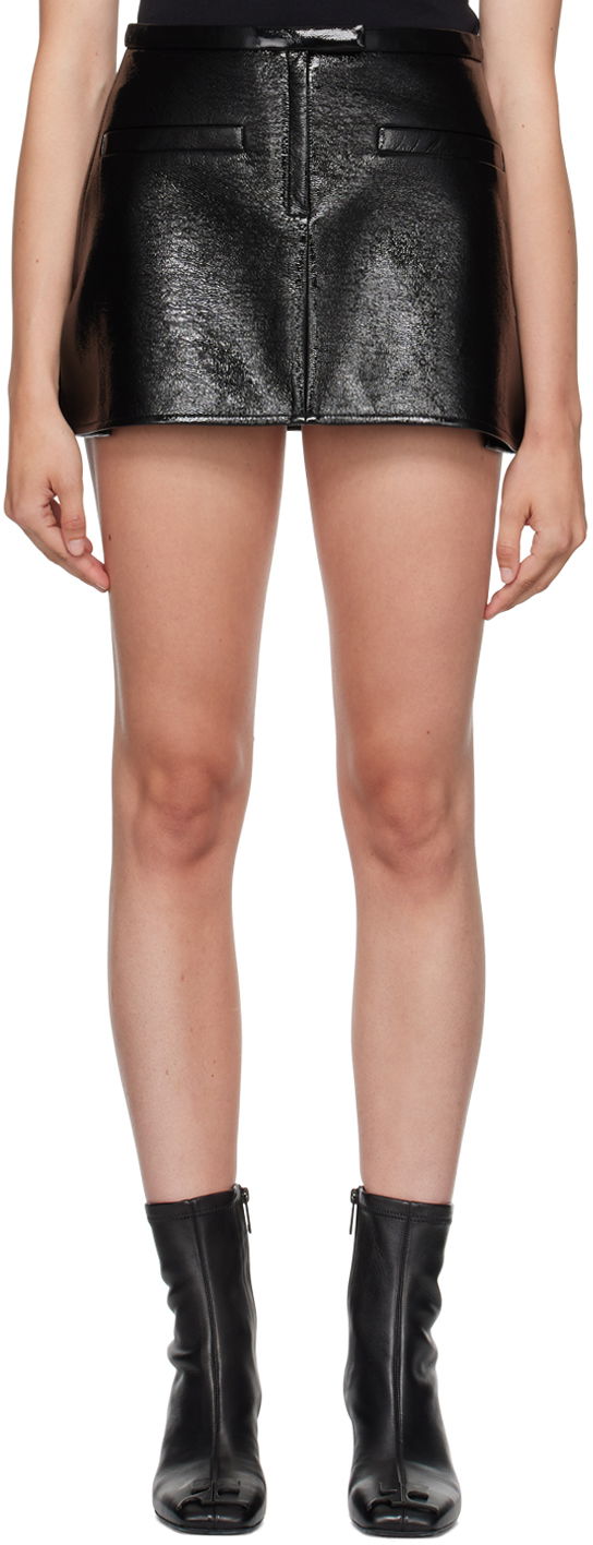 Пола Courrèges Courrèges Women's Trapeze Leather Miniskirt Черно | 323CJU116VY0014, 0