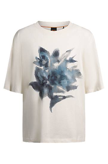 BOSS Oversized-Fit T-Shirt with Floral Print