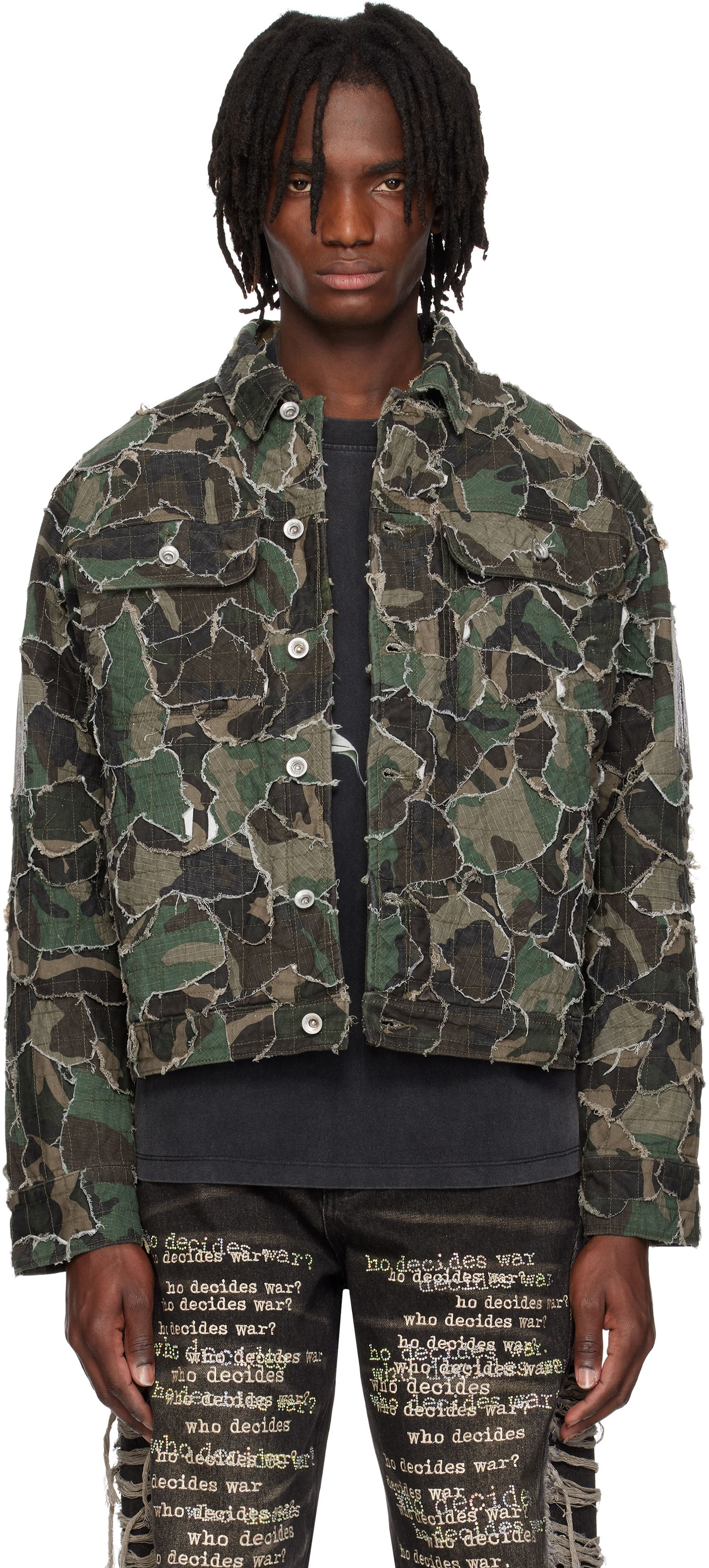 Яке Who Decides War Who Decides War Camo Trucker Jacket Зелено | 1131230011SS25, 0