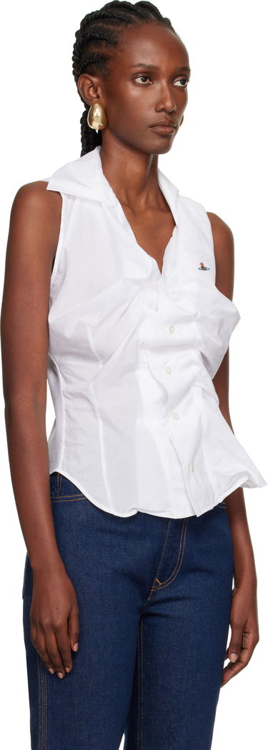Риза Vivienne Westwood Vivienne Westwood Drunken Sleeveless Shirt Бяло | 15010067-W012U-, 1