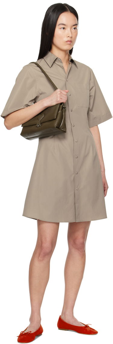 Pокля AMI AMI Paris Short Sleeve Shirt Minidress Бежово | FDR162.CO0076, 3