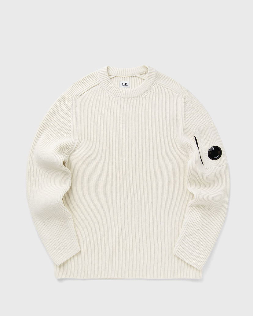 Пуловер C.P. Company C.P. Company Crew Neck Knit Sweater Бяло | 19CMKN015A006608A-103