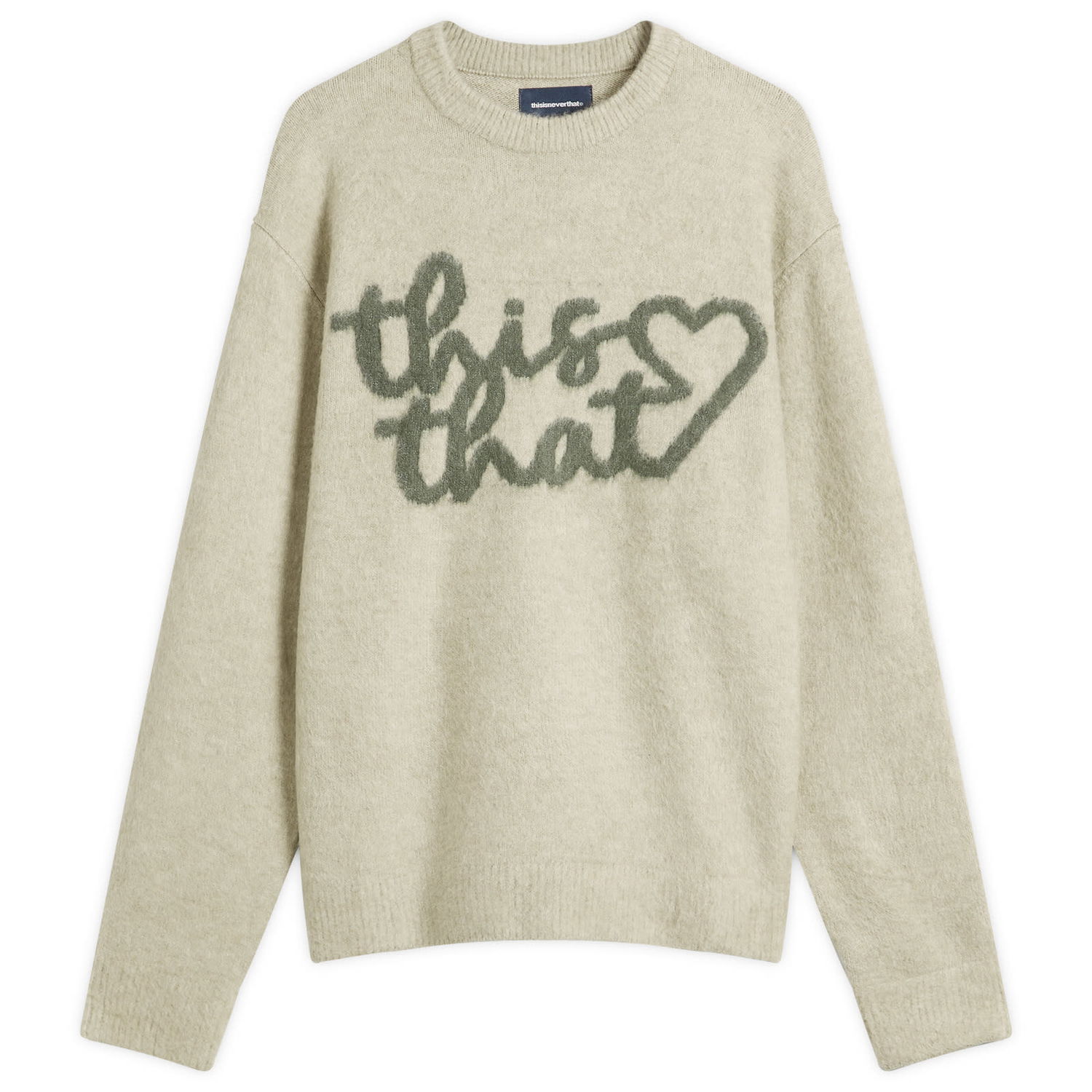 Пуловер thisisneverthat this that Heart Graphic Knit Jumper, Large Бежово | TN253KKNPK10-SND, 1
